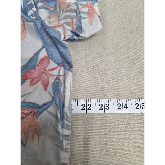 American Eagle Mens Short Sleeve Tropical Floral Palm Button Down Shirt Medium - Picture 5 of 6